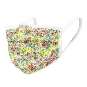 NWT LoveShackFancy Follet Face Mask in Rainbow Skies | Yellow/Green/Pink, Floral